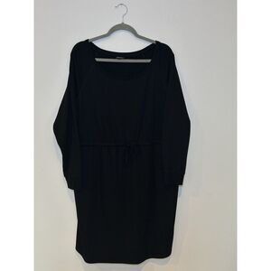 Torrid Dress Women 2X Black Knit Romper Dress Scoop Neck Pockets Midi Plus 18/20